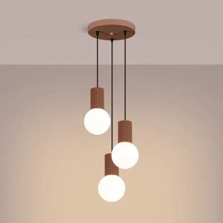 Lampy-sufitowe - lampa wisząca potrójna 3 wiszące kule halo 3p mocca sollux sl.1735 