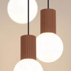 Lampy-sufitowe - lampa wisząca potrójna 3 wiszące kule halo 3p mocca sollux sl.1735 
