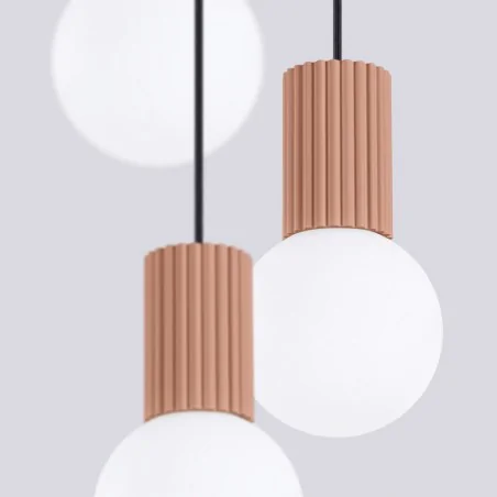 Lampy-sufitowe - lampa wisząca potrójna 3 wiszące kule halo 3p mocca sollux sl.1735 