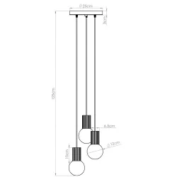 Lampy-sufitowe - lampa wisząca potrójna 3 wiszące kule halo 3p mocca sollux sl.1735 