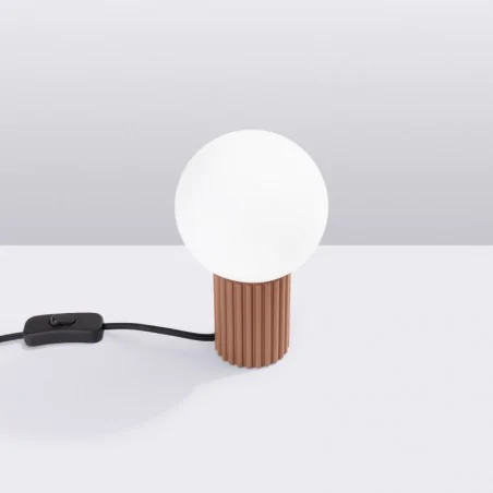 Lampki-biurkowe - lampa biurkowa loftowa kula mleczna na stolik halo mocca sollux sl.1736 