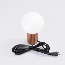 Lampki-biurkowe - lampa biurkowa loftowa kula mleczna na stolik halo mocca sollux sl.1736 