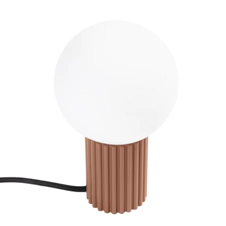 Lampki-biurkowe - lampa biurkowa loftowa kula mleczna na stolik halo mocca sollux sl.1736 