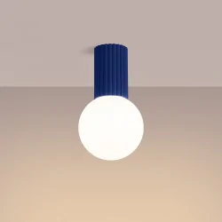 Plafony - plafoniera sufitowa hermetyczna kula halo ultramaryna ip44 sollux sl.1738 