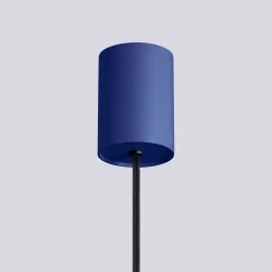 Lampy-sufitowe - lampa wisząca biała kula z granatową podstawą halo 1 ultramaryna sollux sl.1739 