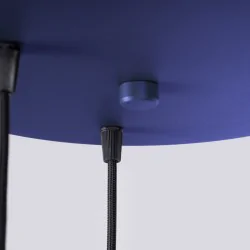 Lampy-sufitowe - lampa wisząca potrójna 3 kule z granatową podstawą halo 3p ultramaryna sollux sl.1740 