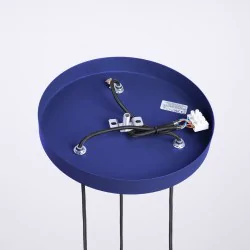 Lampy-sufitowe - lampa wisząca potrójna 3 kule z granatową podstawą halo 3p ultramaryna sollux sl.1740 