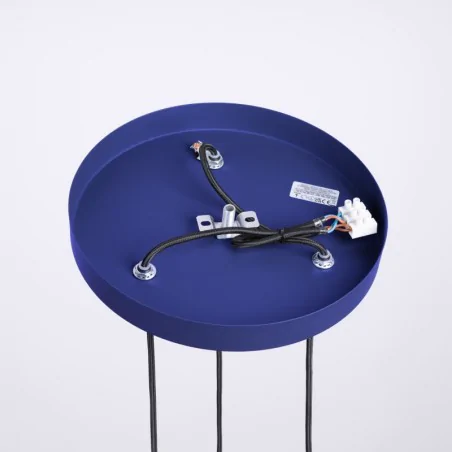 Lampy-sufitowe - lampa wisząca potrójna 3 kule z granatową podstawą halo 3p ultramaryna sollux sl.1740 