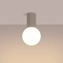 Plafony - plafon sufitowy kula taupe do łazienki ip44 halo sl.1743 sollux 