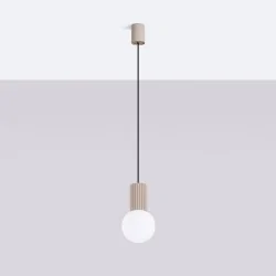 Lampy-sufitowe - lampa sufitowa wisząca kolor taupe zwis kula halo sl.1744 sollux 