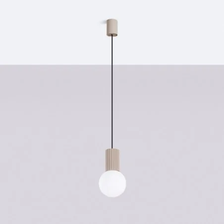 Lampy-sufitowe - lampa sufitowa wisząca kolor taupe zwis kula halo sl.1744 sollux 