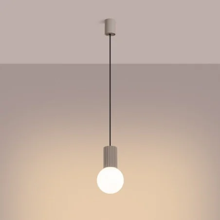 Lampy-sufitowe - lampa sufitowa wisząca kolor taupe zwis kula halo sl.1744 sollux 