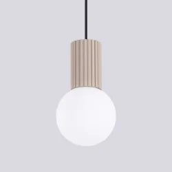 Lampy-sufitowe - lampa sufitowa wisząca kolor taupe zwis kula halo sl.1744 sollux 