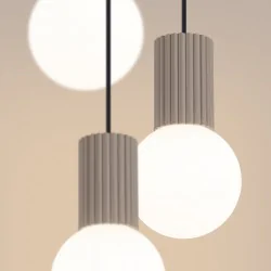 Lampy-sufitowe - lampa sufitowa wisząca potrójna zwis kule taupe halo sl.1745 sollux 
