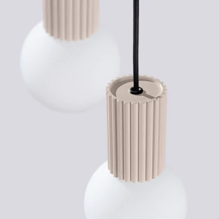 Lampy-sufitowe - lampa sufitowa wisząca potrójna zwis kule taupe halo sl.1745 sollux 