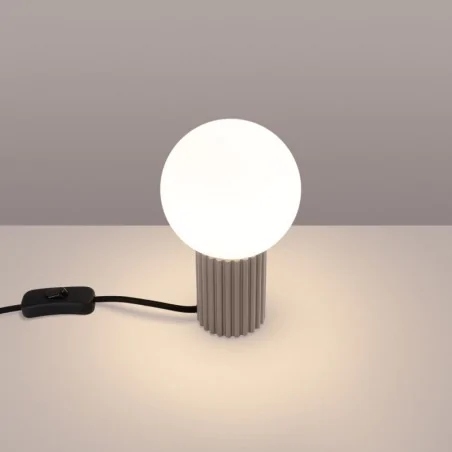 Lampki-biurkowe - lampa biurkowa modna kula na stół halo taupe sollux sl.1746 