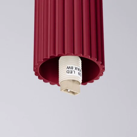 Plafony - plafon karbowany kula oprawa sufitowa burgundowa halo sl.1748 sollux 