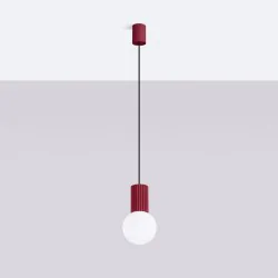 Lampy-sufitowe - lampa wisząca sufitowa zwis pojedynczy burgundowy halo sl.1749 sollux 