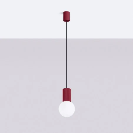 Lampy-sufitowe - lampa wisząca sufitowa zwis pojedynczy burgundowy halo sl.1749 sollux 