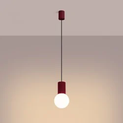 Lampy-sufitowe - lampa wisząca sufitowa zwis pojedynczy burgundowy halo sl.1749 sollux 