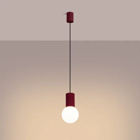 Lampy-sufitowe - lampa wisząca sufitowa zwis pojedynczy burgundowy halo sl.1749 sollux 