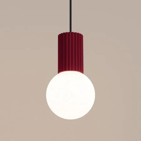 Lampy-sufitowe - lampa wisząca sufitowa zwis pojedynczy burgundowy halo sl.1749 sollux 