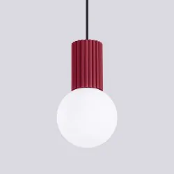 Lampy-sufitowe - lampa wisząca sufitowa zwis pojedynczy burgundowy halo sl.1749 sollux 