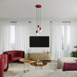 Lampy-sufitowe - lampa wisząca sufitowa zwis pojedynczy burgundowy halo sl.1749 sollux 