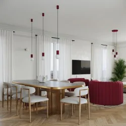 Lampy-sufitowe - lampa wisząca sufitowa zwis pojedynczy burgundowy halo sl.1749 sollux 
