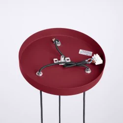 Lampy-sufitowe - lampa sufitowa wisząca 3 karbowane klosze kule zwis burgundowy halo sl.1750 sollux 