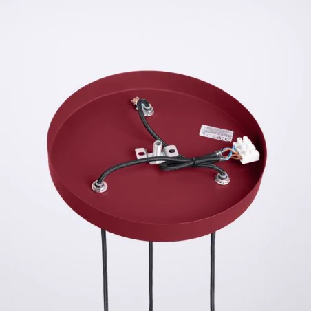 Lampy-sufitowe - lampa sufitowa wisząca 3 karbowane klosze kule zwis burgundowy halo sl.1750 sollux 