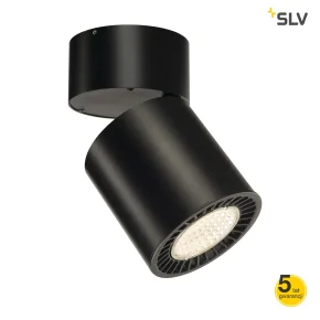 Oprawy-sufitowe - natynkowa lampa sufitowa ruchoma okrągła czarna supros cl 4000lm 3000k slmled 60° slv 