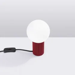 Lampki-biurkowe - lampa biurkowa modna kula  halo burgund sollux sl.1751 
