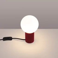 Lampki-biurkowe - lampa biurkowa modna kula  halo burgund sollux sl.1751 