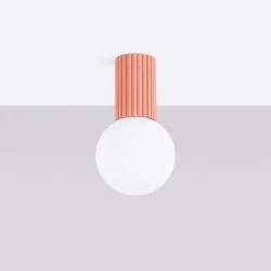 Oswietlenie-sufitowe - lampa sufitowa tuba do łazienki plafon ip44 brzoskwiniowy halo sl.1753 sollux 