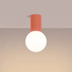 Oswietlenie-sufitowe - lampa sufitowa tuba do łazienki plafon ip44 brzoskwiniowy halo sl.1753 sollux 