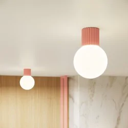 Oswietlenie-sufitowe - lampa sufitowa tuba do łazienki plafon ip44 brzoskwiniowy halo sl.1753 sollux 