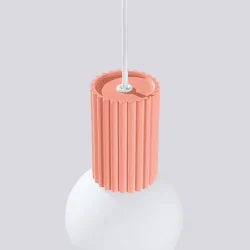 Lampy-sufitowe - lampa wisząca sufitowa z karbowanym kloszem brzoskwiniowa halo sl.1754 sollux 