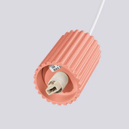 Lampy-sufitowe - lampa wisząca sufitowa z karbowanym kloszem brzoskwiniowa halo sl.1754 sollux 