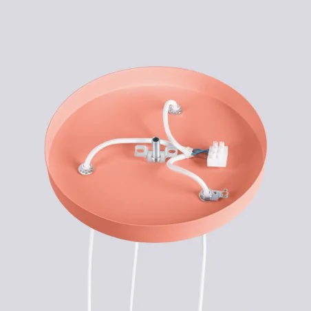 Lampy-sufitowe - lampa wisząca sufitowa potrójna brzoskwiniowa kule halo sl.1755 sollux 