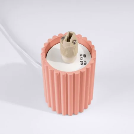 Lampki-biurkowe - lampka stołowa brzoskwiniowa z karbowanym kloszem sl.1756 sollux 