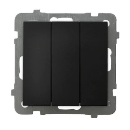 Wylaczniki-potrojne - włącznik potrójny do światła czarny metalik do ramek serii as ospel łp-13g/m/33 
