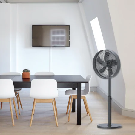 Wentylatory-podlogowe - wentylator podłogowy premium 16 cali 50w czarny loftowy tevo 