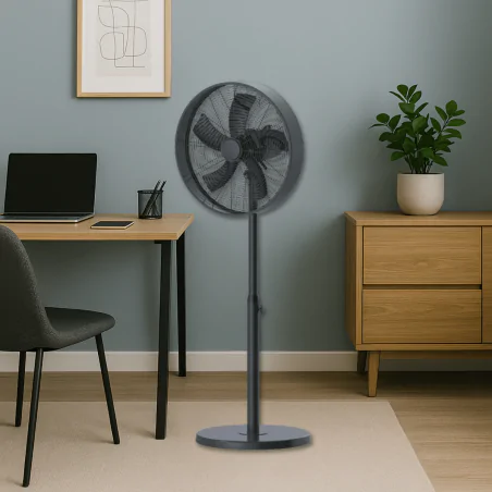 Wentylatory-podlogowe - wentylator podłogowy premium 16 cali 50w czarny loftowy tevo 