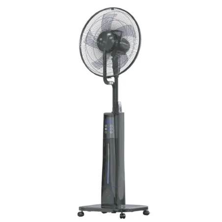 Wentylatory-podlogowe - wiatrak podłogowy stojący wentylator z nawilżaczem czarny mocny 16 cali 60w premium tevo 