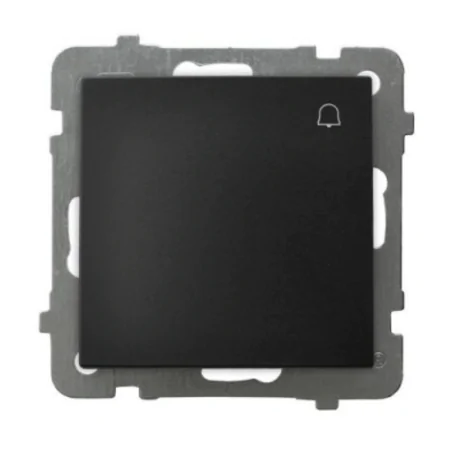 Wlaczniki-i-przyciski-dzwonkowe - przycisk dzwonkowy zwierny odbijający z piktogramem dzwoneczka czarny metalik as łp-6g/m/33 ospel 