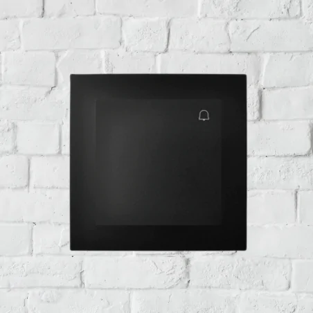 Wlaczniki-i-przyciski-dzwonkowe - przycisk dzwonkowy zwierny odbijający z piktogramem dzwoneczka czarny metalik as łp-6g/m/33 ospel 