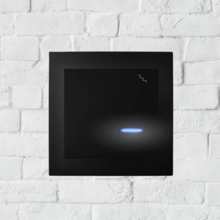 Wylaczniki-schodowe - włącznik schodowy z niebieskim podświetleniem zmienny czarny metalik do ramek serii as ospel łp-3gs/m/33 