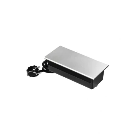 Gniazda-meblowe - gniazdo meblowe srebrne płaskie z przesuwaną pokrywą do blatu z usb c i a or-gm-9043/g orno 