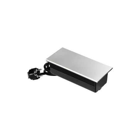 Gniazda-meblowe - gniazdo meblowe blatowe srebrne schuko z przesuwaną pokrywą z wejściem usb or-gm-9043(gs)/g orno 